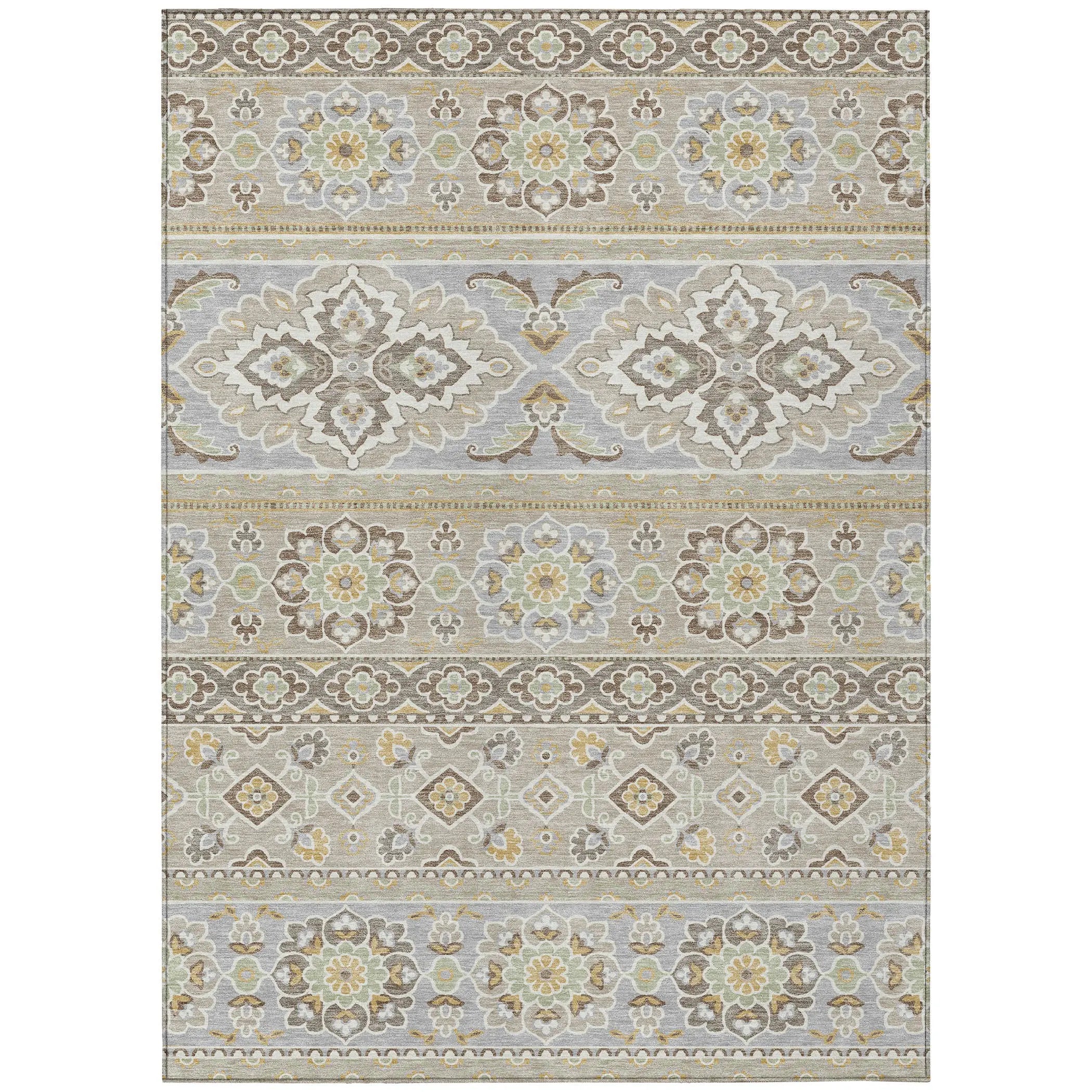 3' X 5' Beige And Ivory Tribal Washable Indoor Outdoor Area Rug Homeroots Outdoor