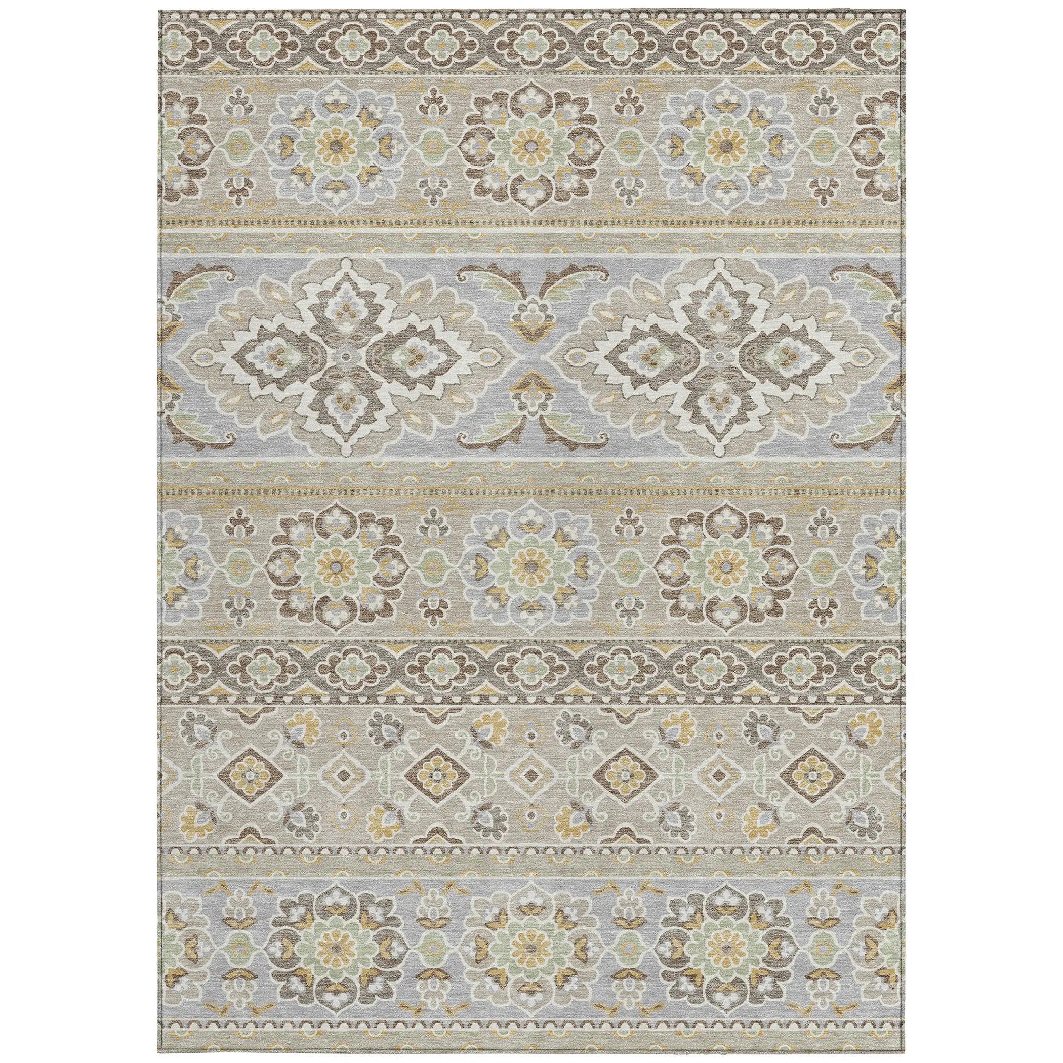 3' X 5' Beige And Ivory Tribal Washable Indoor Outdoor Area Rug Homeroots Outdoor