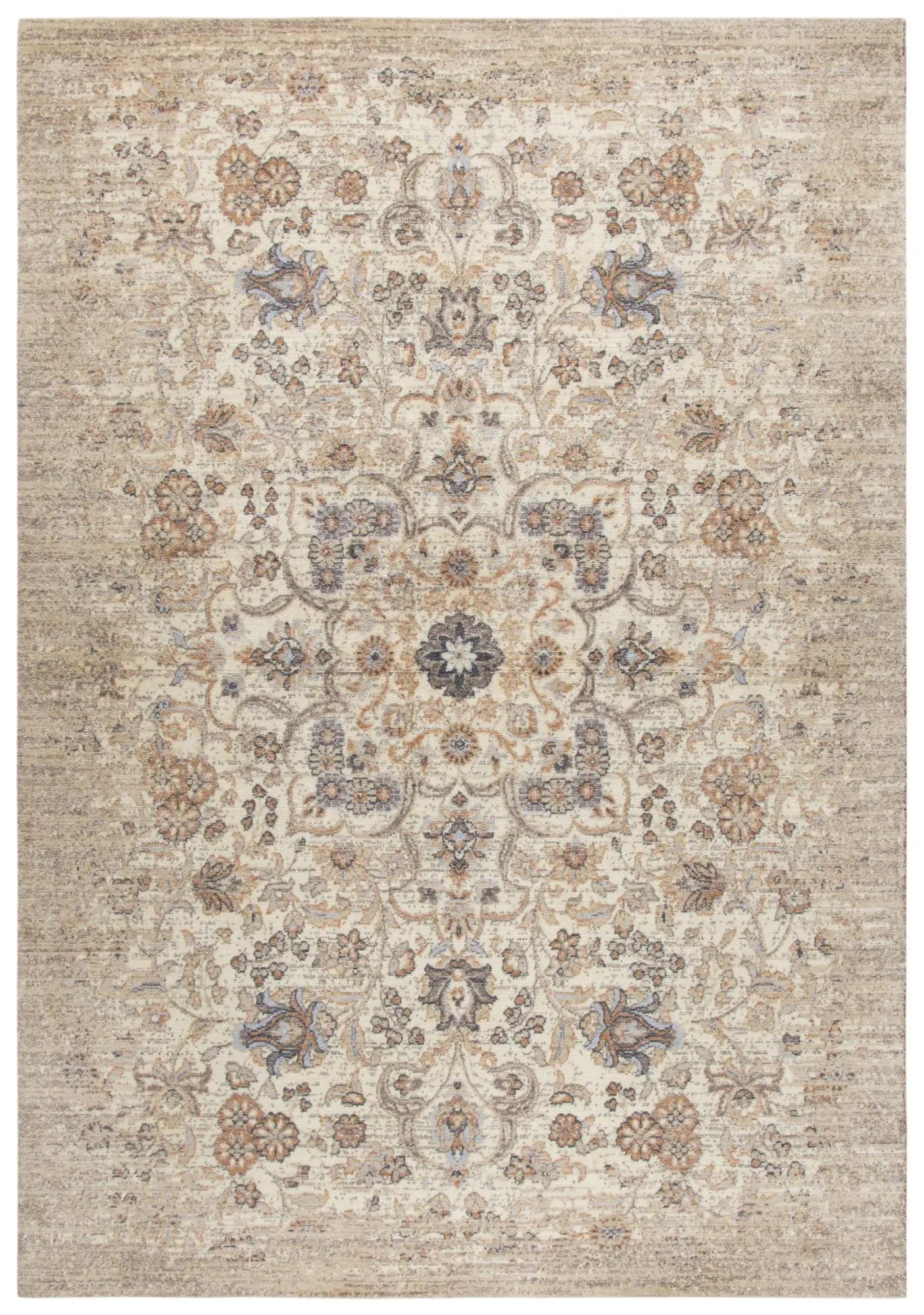 3' X 5' Beige And Natural New Zealand Lambs Wool Medallion Hand Carved Handmade Area Rug Homeroots Home Decor