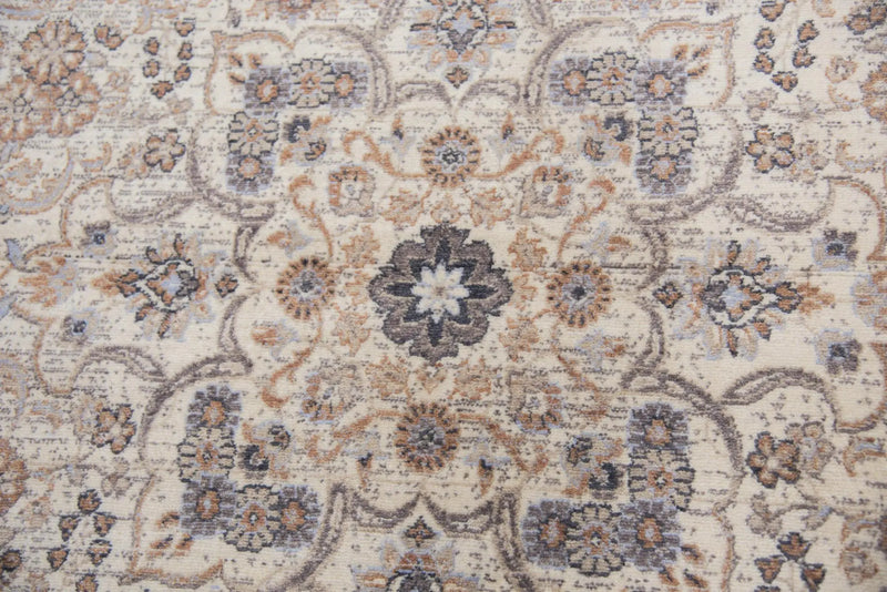 3' X 5' Beige And Natural New Zealand Lambs Wool Medallion Hand Carved Handmade Area Rug Homeroots Home Decor