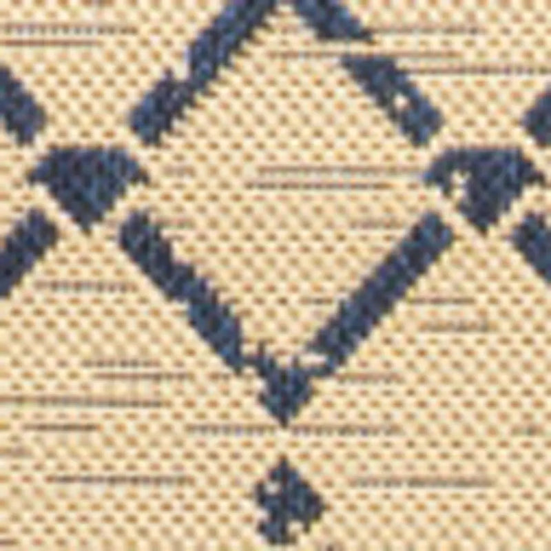 3' X 5' Beige And Navy Blue Trellis Indoor Outdoor Area Rug Homeroots Outdoor