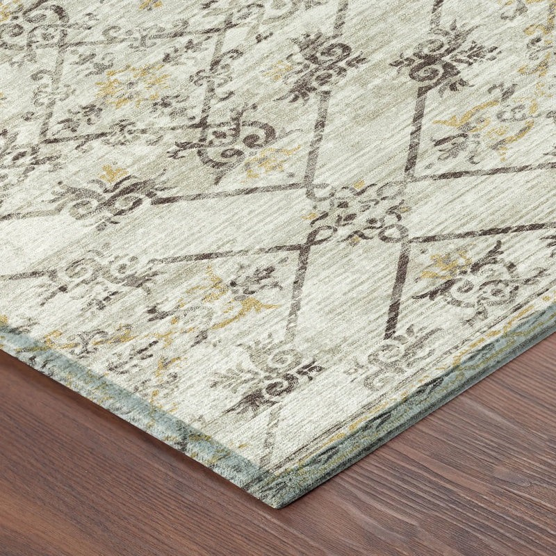 3' X 5' Beige And Sky Blue Geometric Washable Indoor Outdoor Area Rug Homeroots Outdoor
