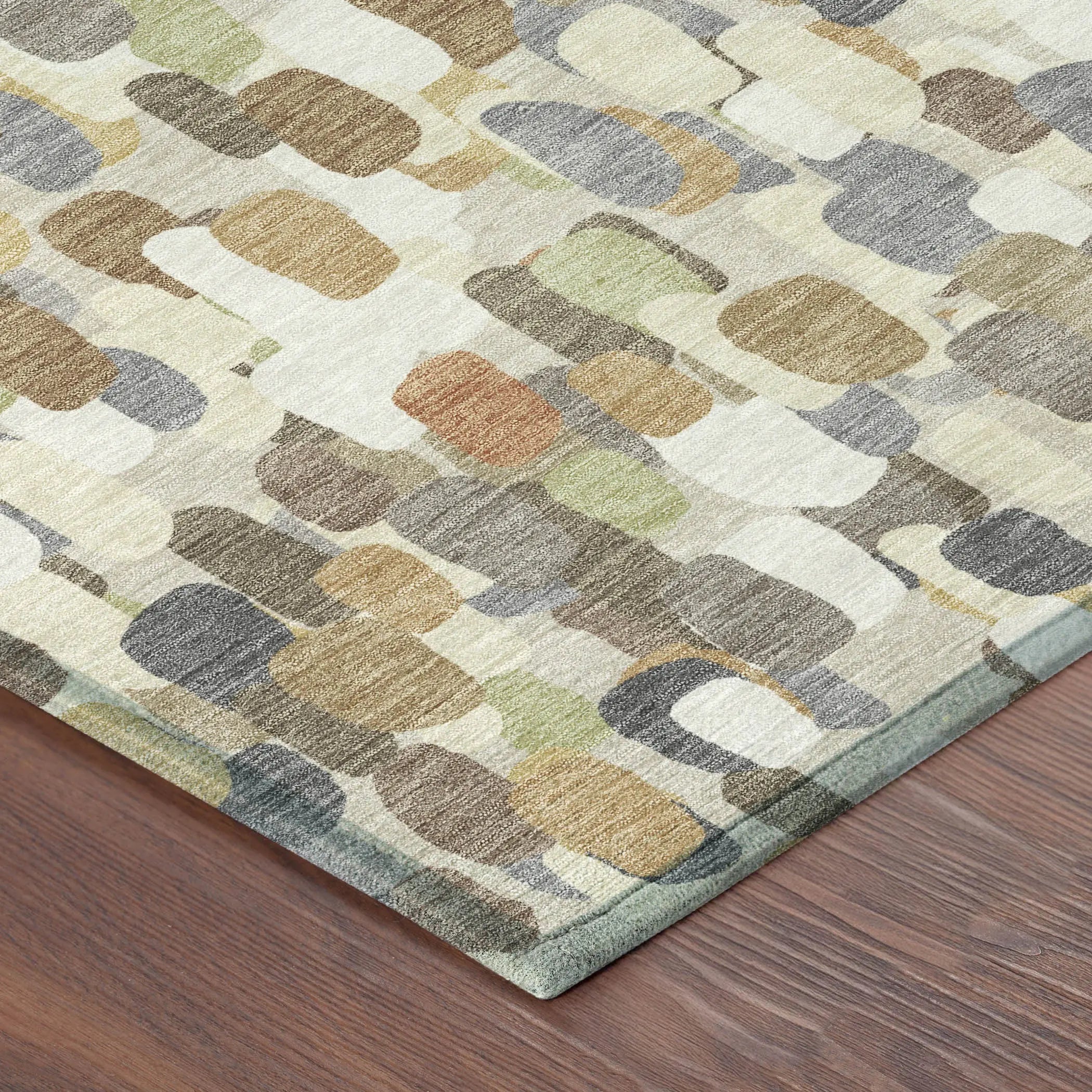 3' X 5' Beige And Taupe Abstract Washable Indoor Outdoor Area Rug Homeroots Outdoor