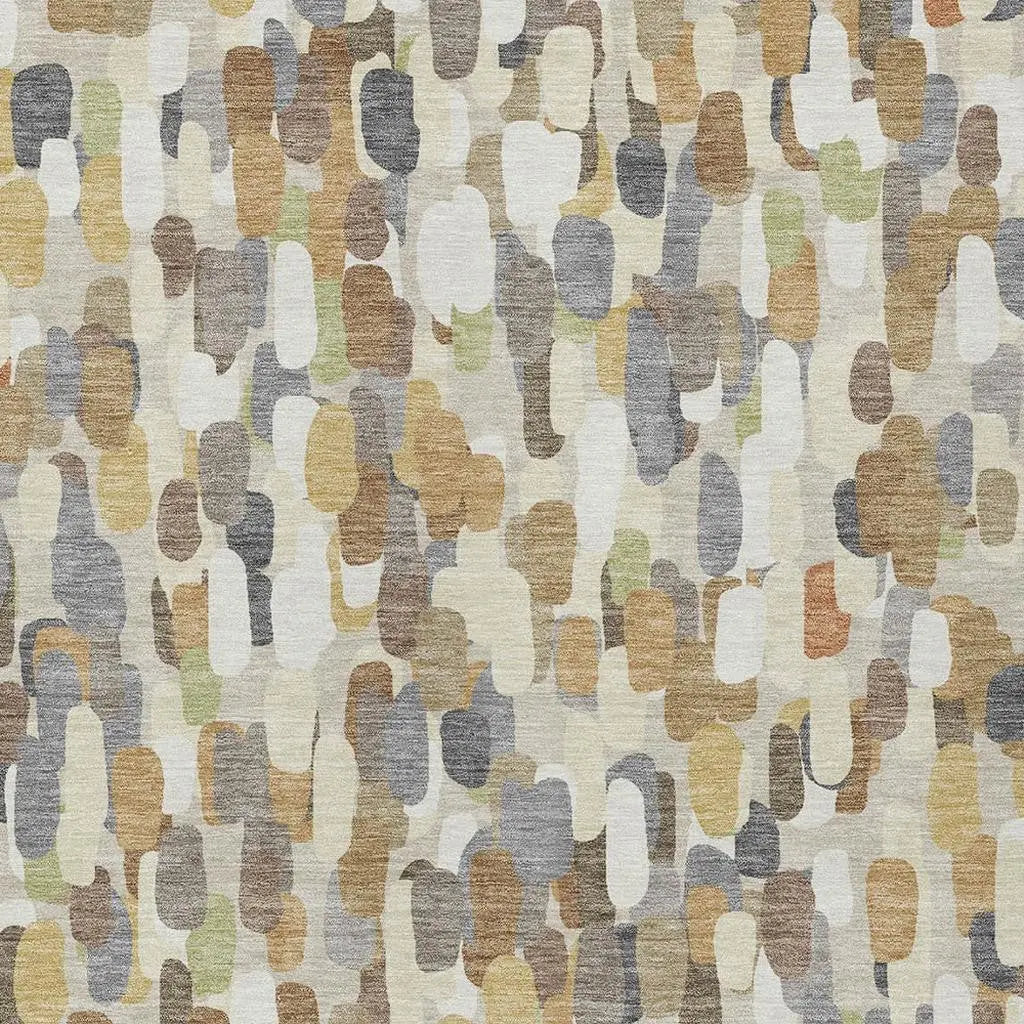 3' X 5' Beige And Taupe Abstract Washable Indoor Outdoor Area Rug Homeroots Outdoor