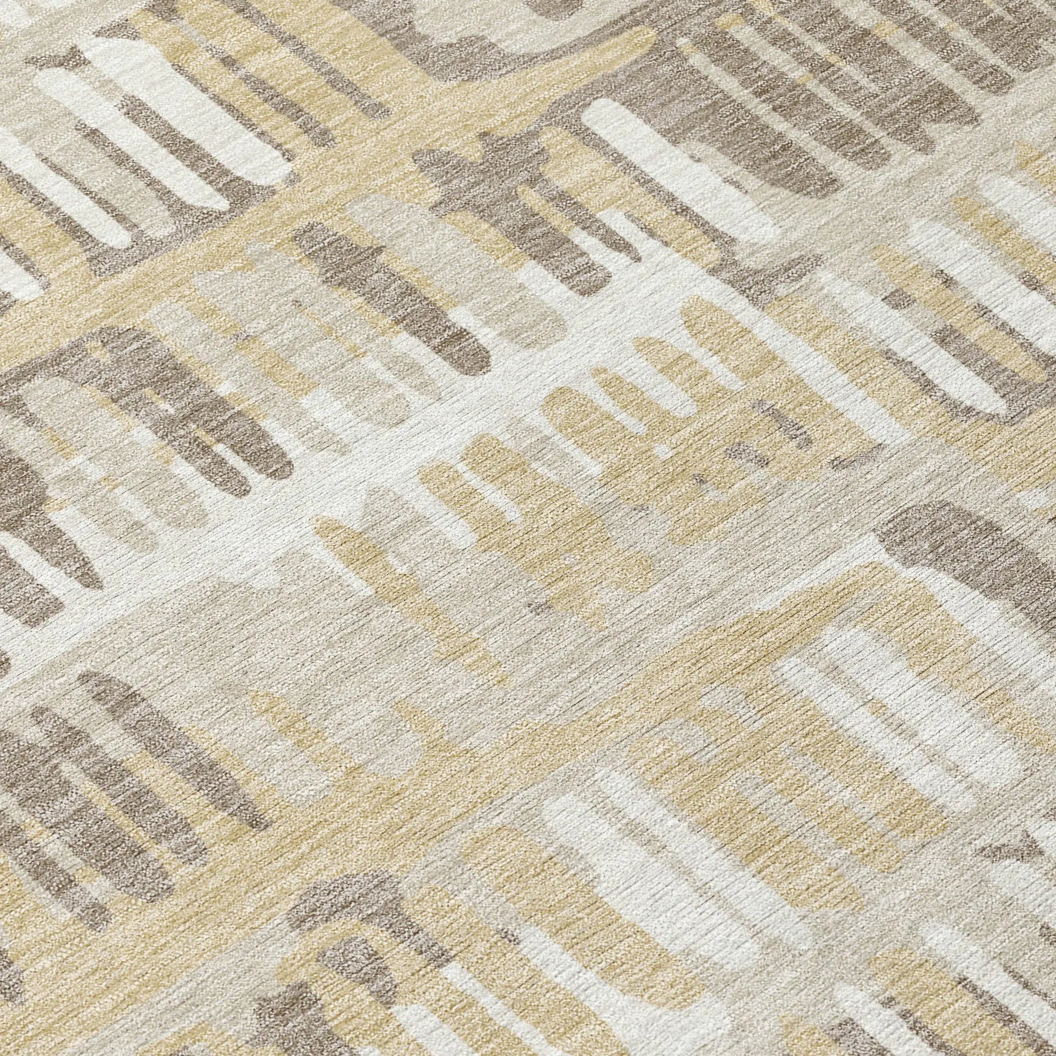 3' X 5' Beige And Taupe Abstract Washable Indoor Outdoor Area Rug Homeroots Outdoor