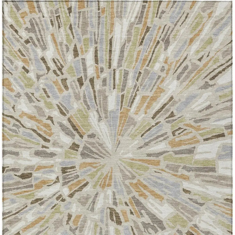 3' X 5' Beige And Taupe Abstract Washable Indoor Outdoor Area Rug Homeroots Outdoor