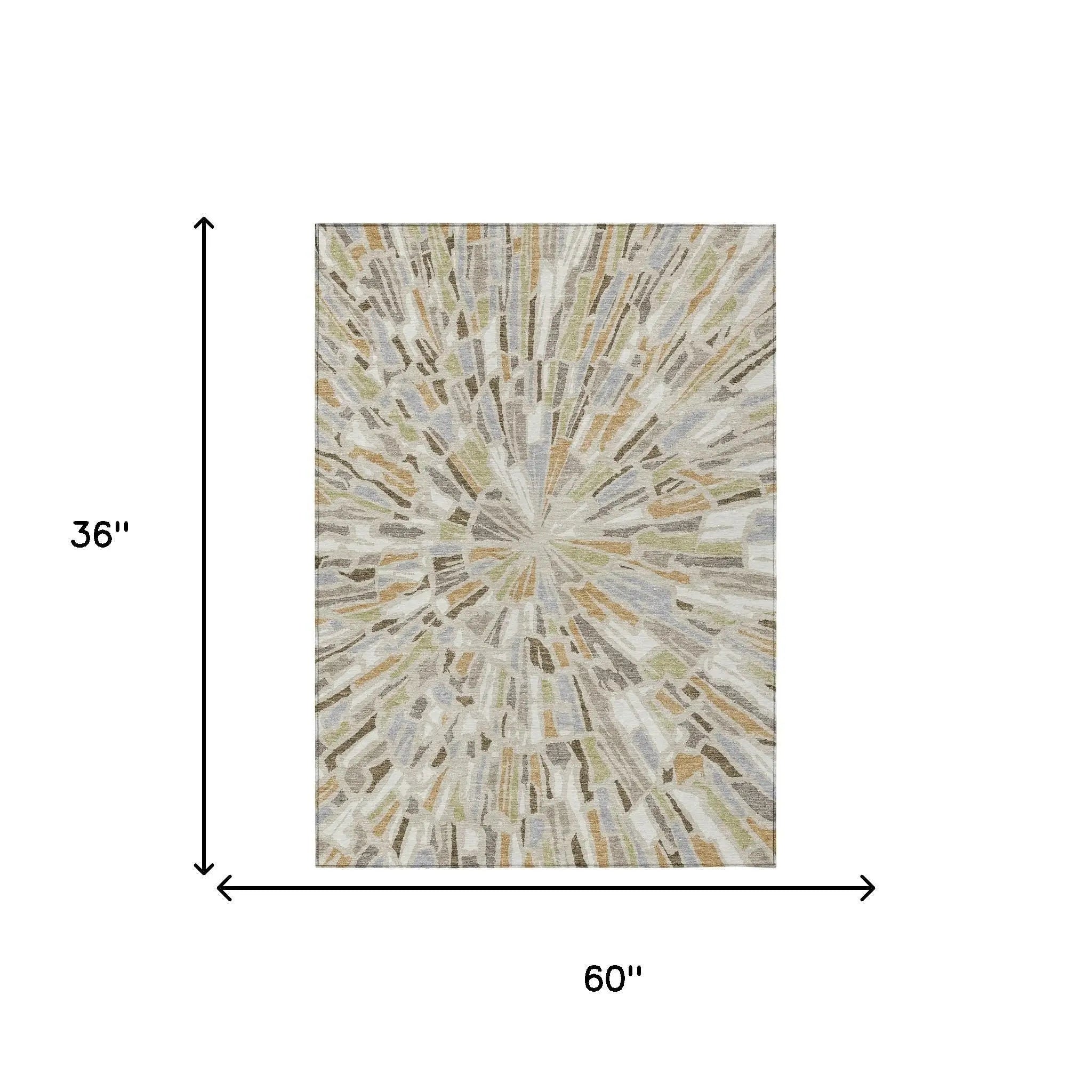 3' X 5' Beige And Taupe Abstract Washable Indoor Outdoor Area Rug Homeroots Outdoor