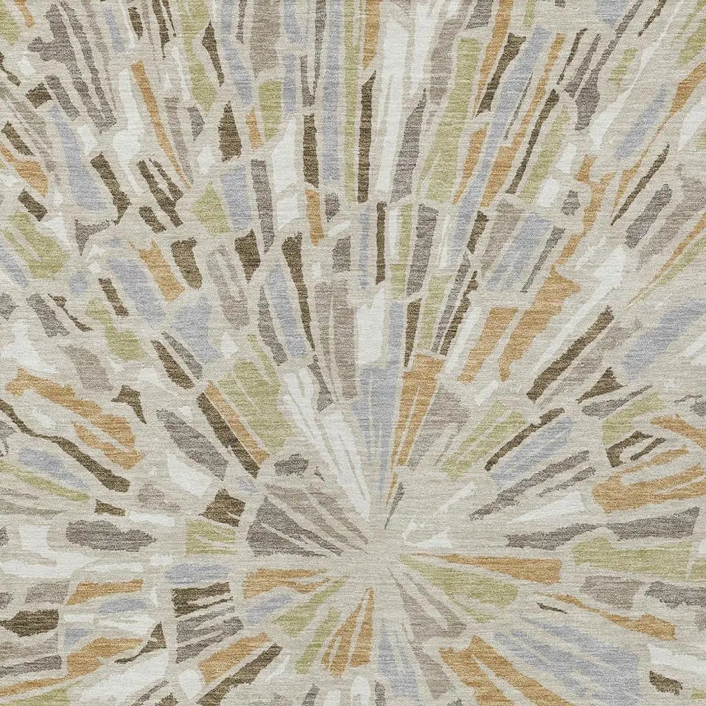 3' X 5' Beige And Taupe Abstract Washable Indoor Outdoor Area Rug Homeroots Outdoor