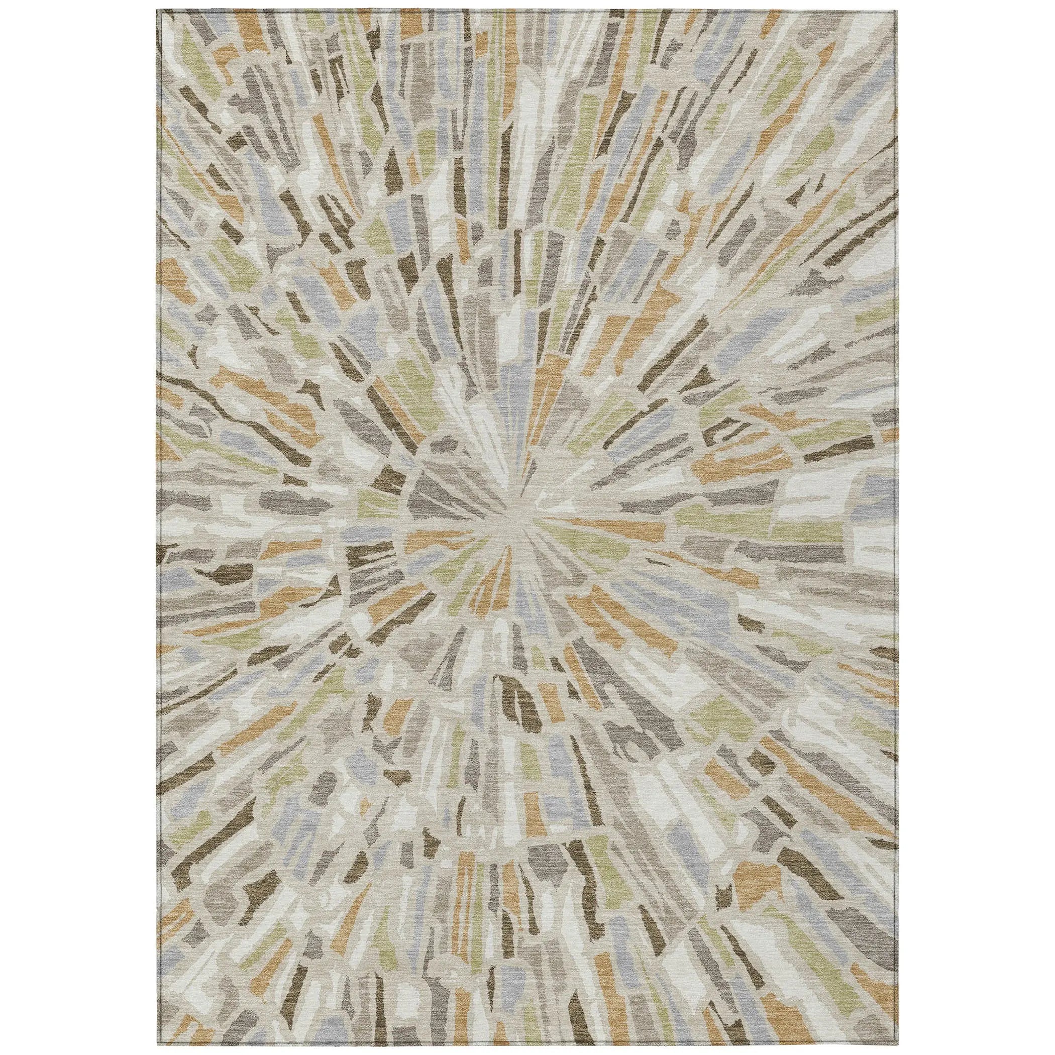 3' X 5' Beige And Taupe Abstract Washable Indoor Outdoor Area Rug Homeroots Outdoor