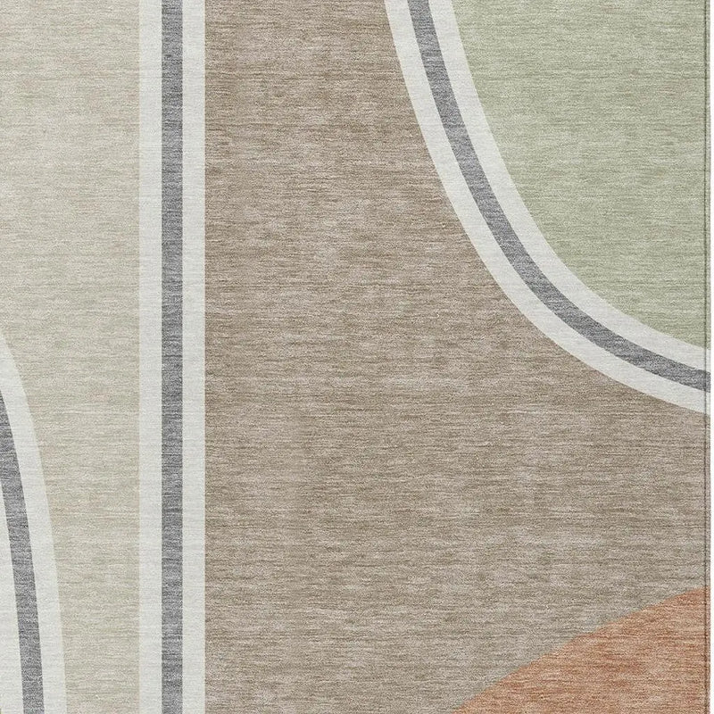 3' X 5' Beige And Taupe Geometric Washable Indoor Outdoor Area Rug Homeroots Outdoor
