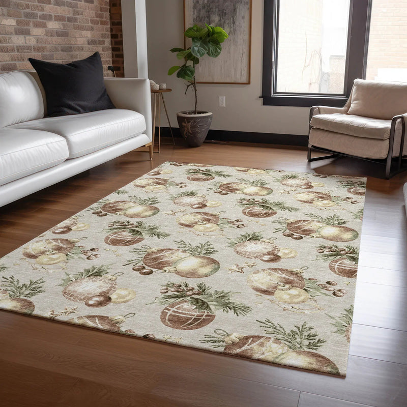 3' X 5' Beige Brown And Ivory Stars Washable Indoor Outdoor Area Rug Homeroots Outdoor