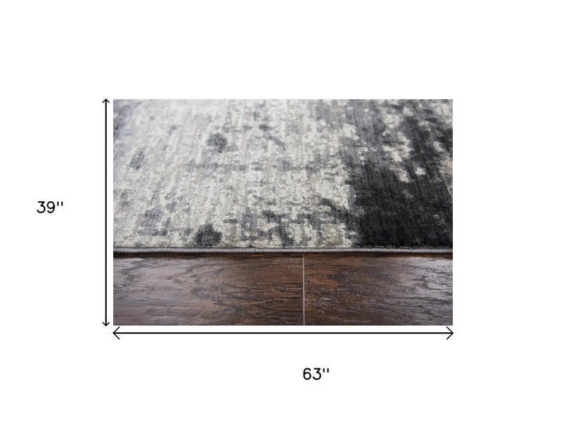 3' X 5' Beige Taupe Tan Gray And Dark Gray Abstract Area Rug Homeroots Home Decor