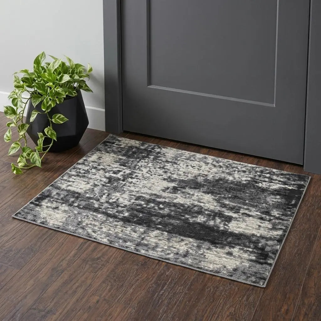 3' X 5' Beige Taupe Tan Gray And Dark Gray Abstract Area Rug Homeroots Home Decor