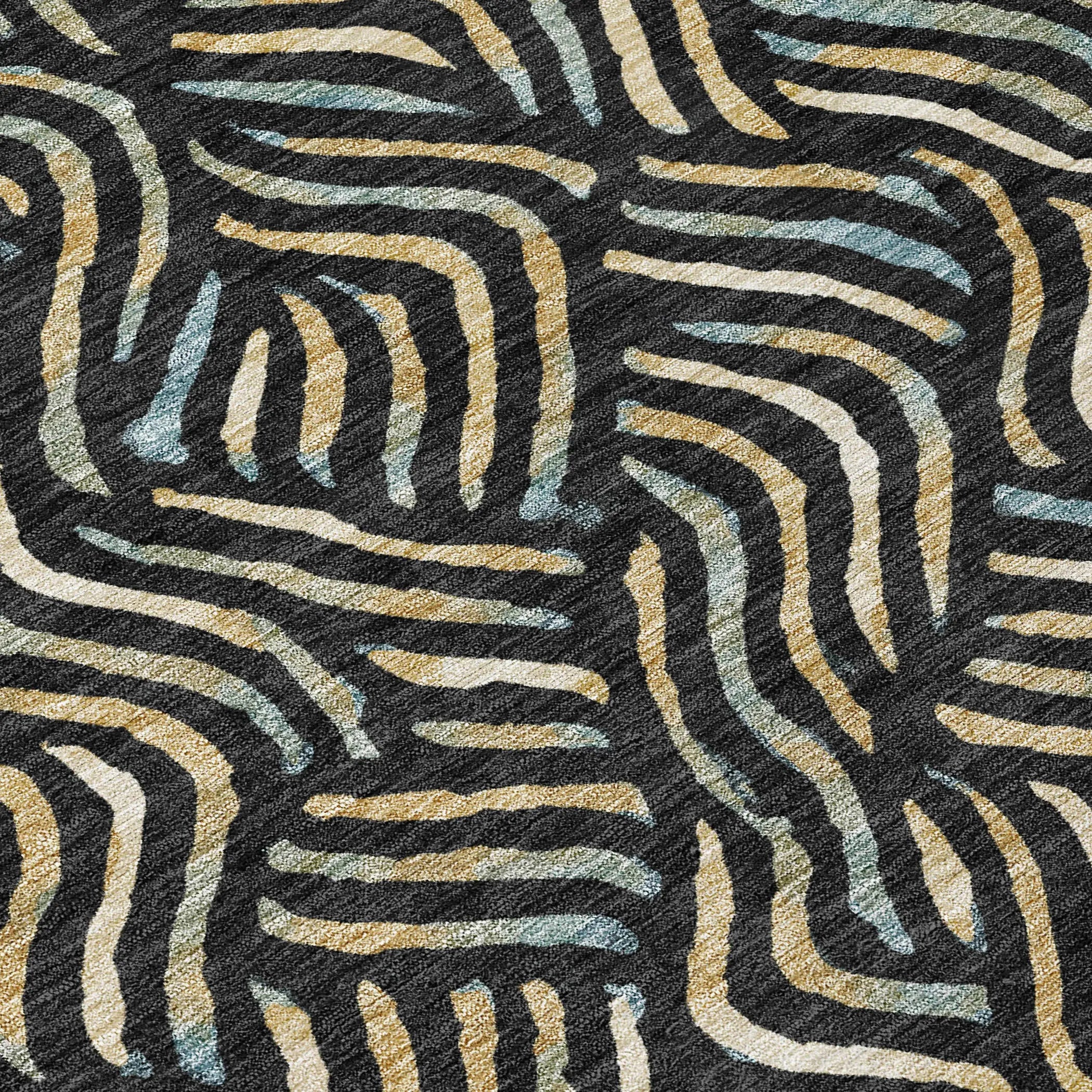 3' X 5' Black And Beige Abstract Washable Indoor Outdoor Area Rug Homeroots Outdoor