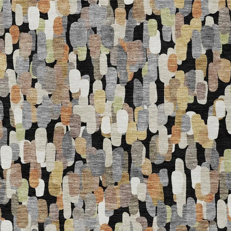 3' X 5' Black And Beige Abstract Washable Indoor Outdoor Area Rug Homeroots Outdoor