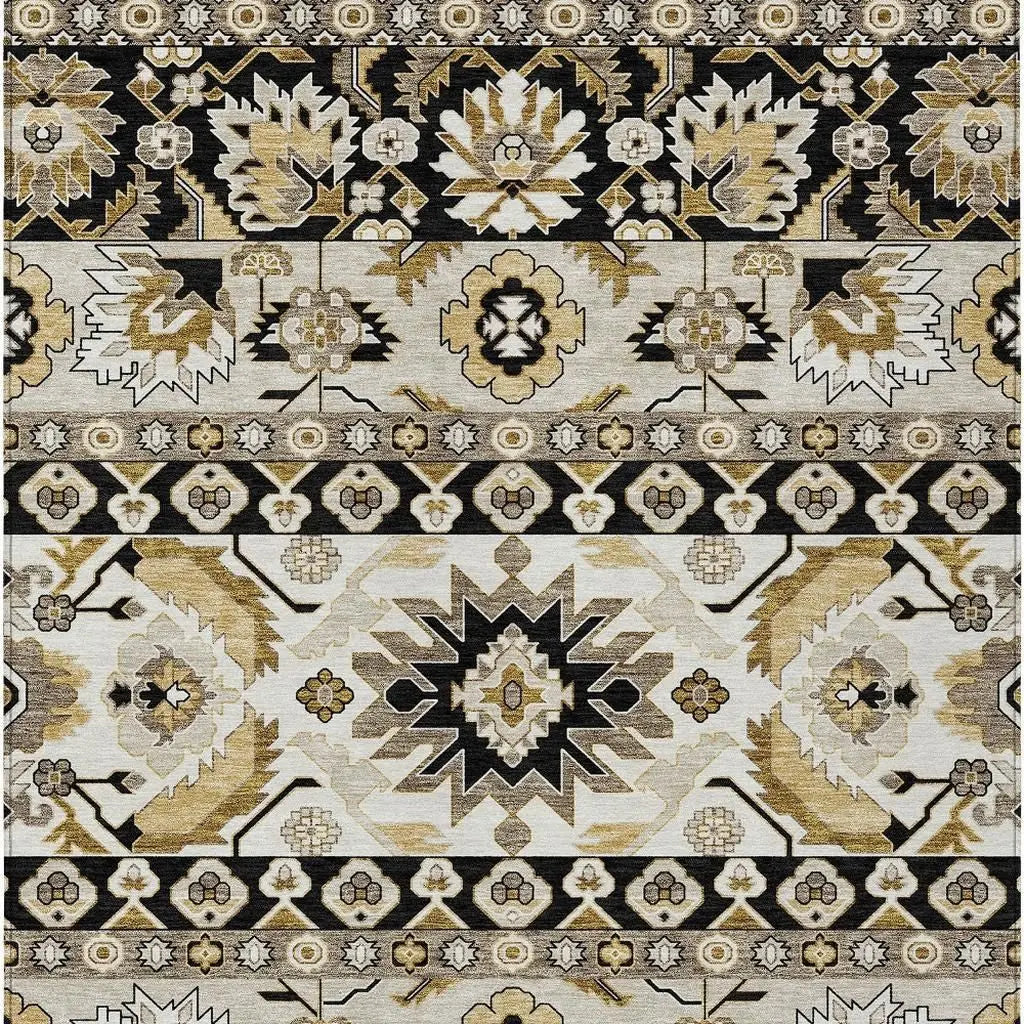 3' X 5' Black And Beige Cactus Washable Indoor Outdoor Area Rug Homeroots Outdoor