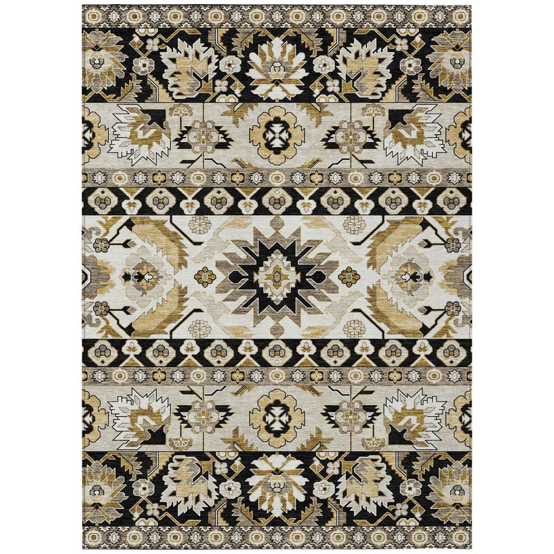 3' X 5' Black And Beige Cactus Washable Indoor Outdoor Area Rug Homeroots Outdoor