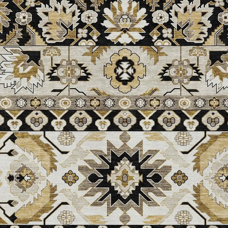 3' X 5' Black And Beige Cactus Washable Indoor Outdoor Area Rug Homeroots Outdoor