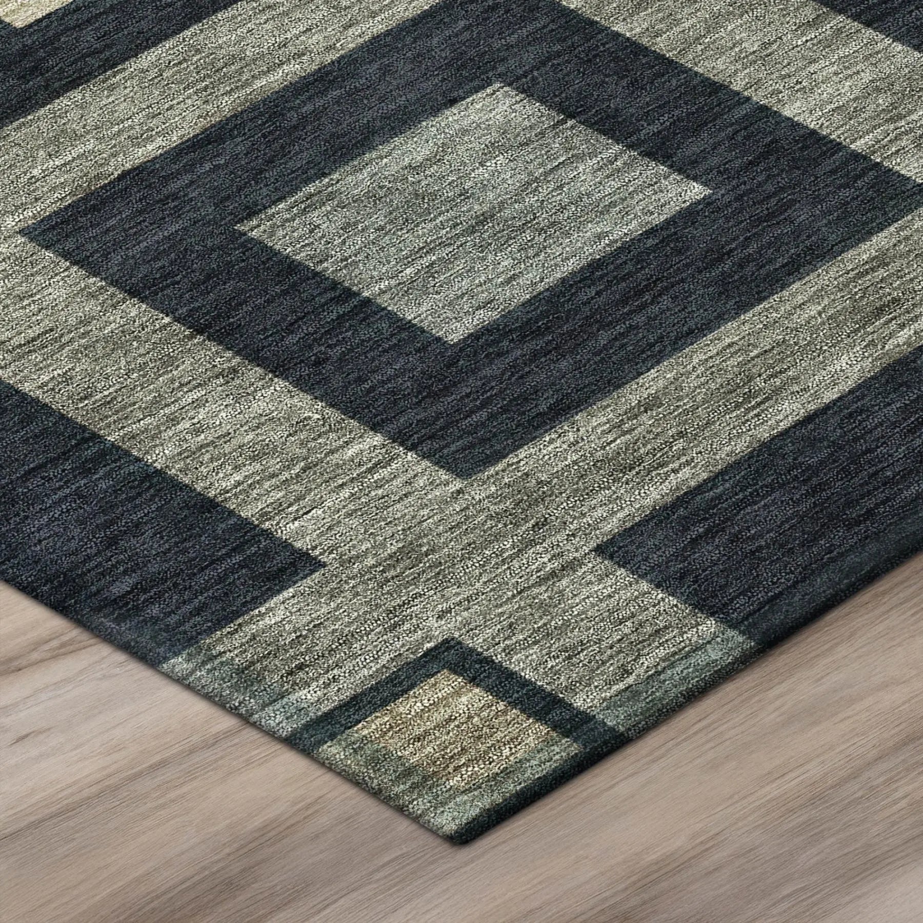 3' X 5' Black And Beige Geometric Washable Indoor Outdoor Area Rug Homeroots Outdoor