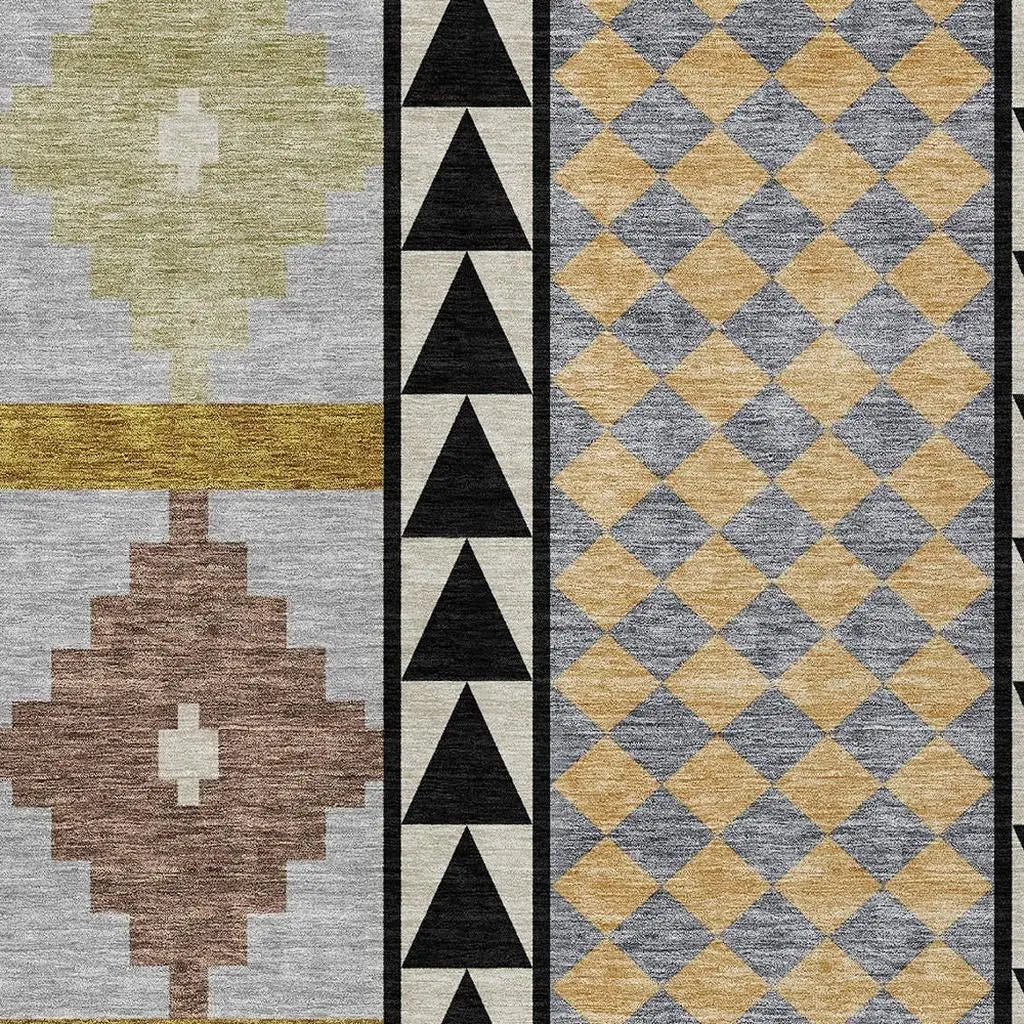 3' X 5' Black And Beige Southwestern Washable Indoor Outdoor Area Rug Homeroots Outdoor