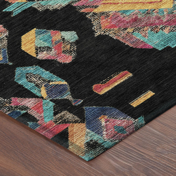 3' X 5' Black And Beige Tribal Washable Indoor Outdoor Area Rug Homeroots Outdoor