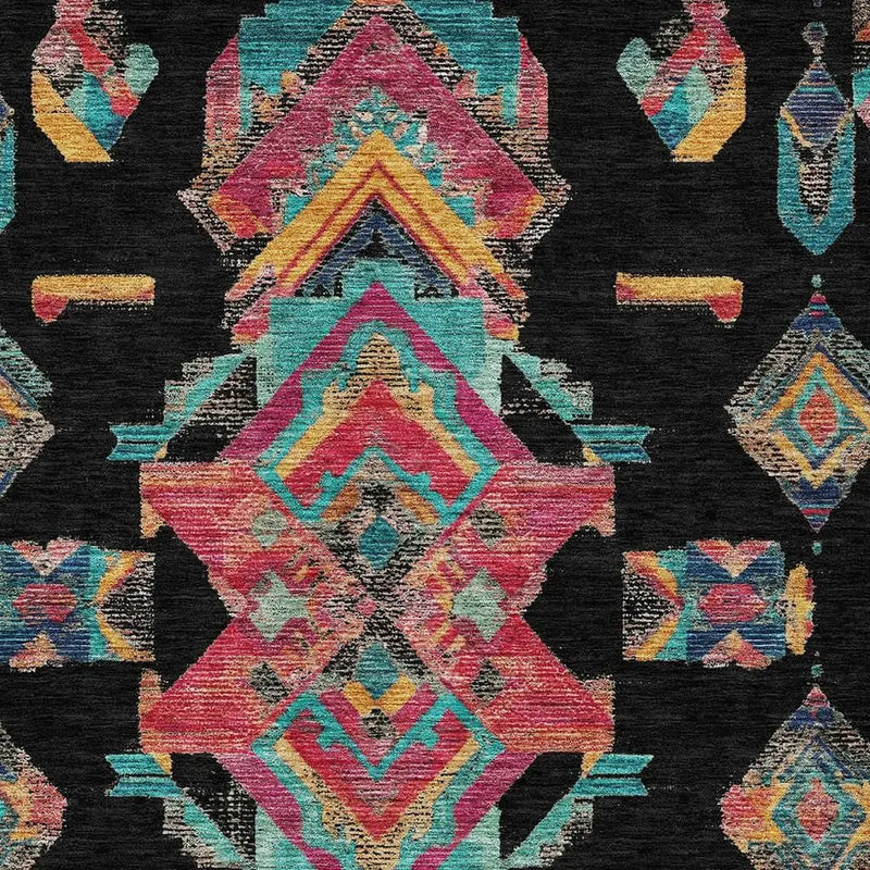 3' X 5' Black And Beige Tribal Washable Indoor Outdoor Area Rug Homeroots Outdoor