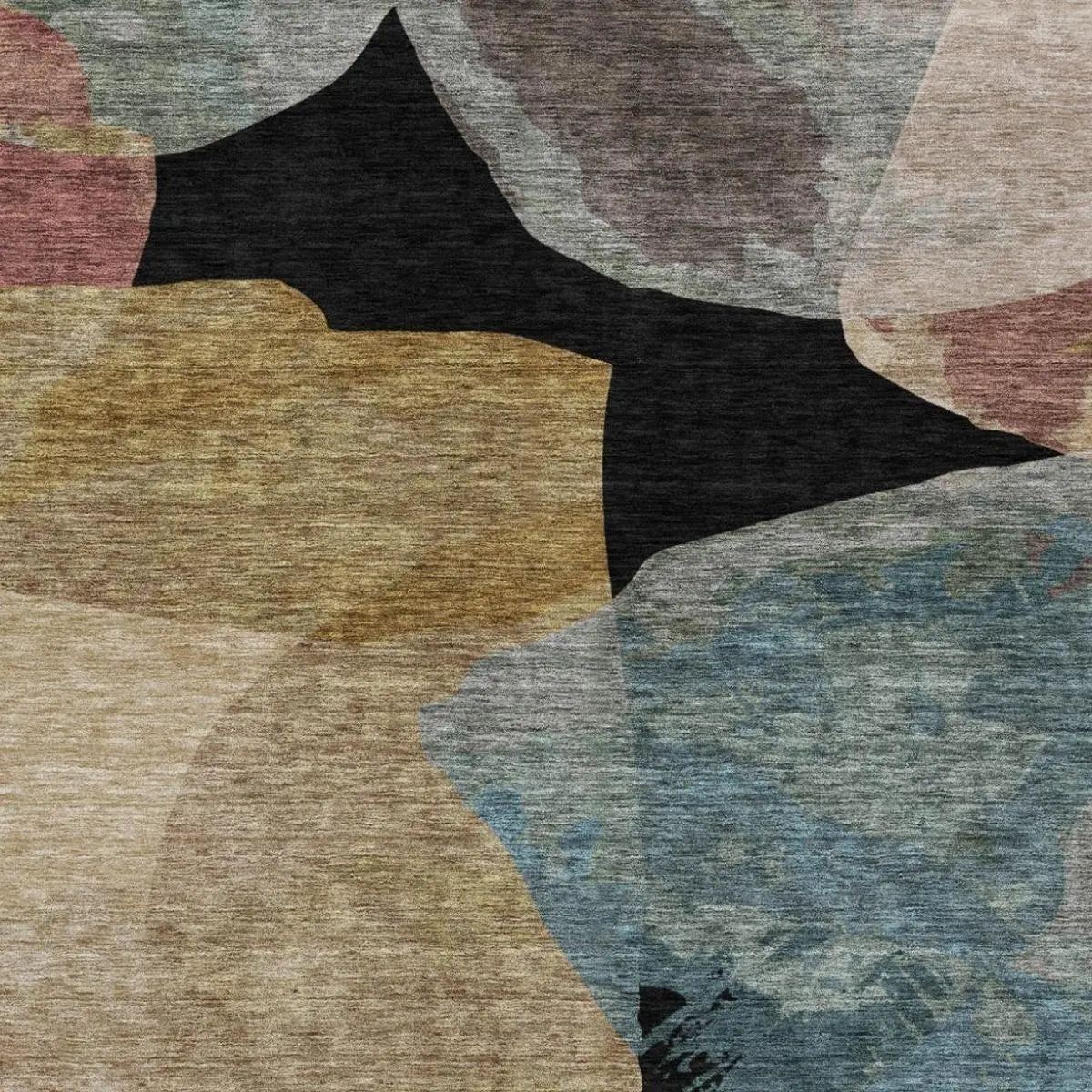 3' X 5' Black And Brown Abstract Washable Indoor Outdoor Area Rug Homeroots Outdoor
