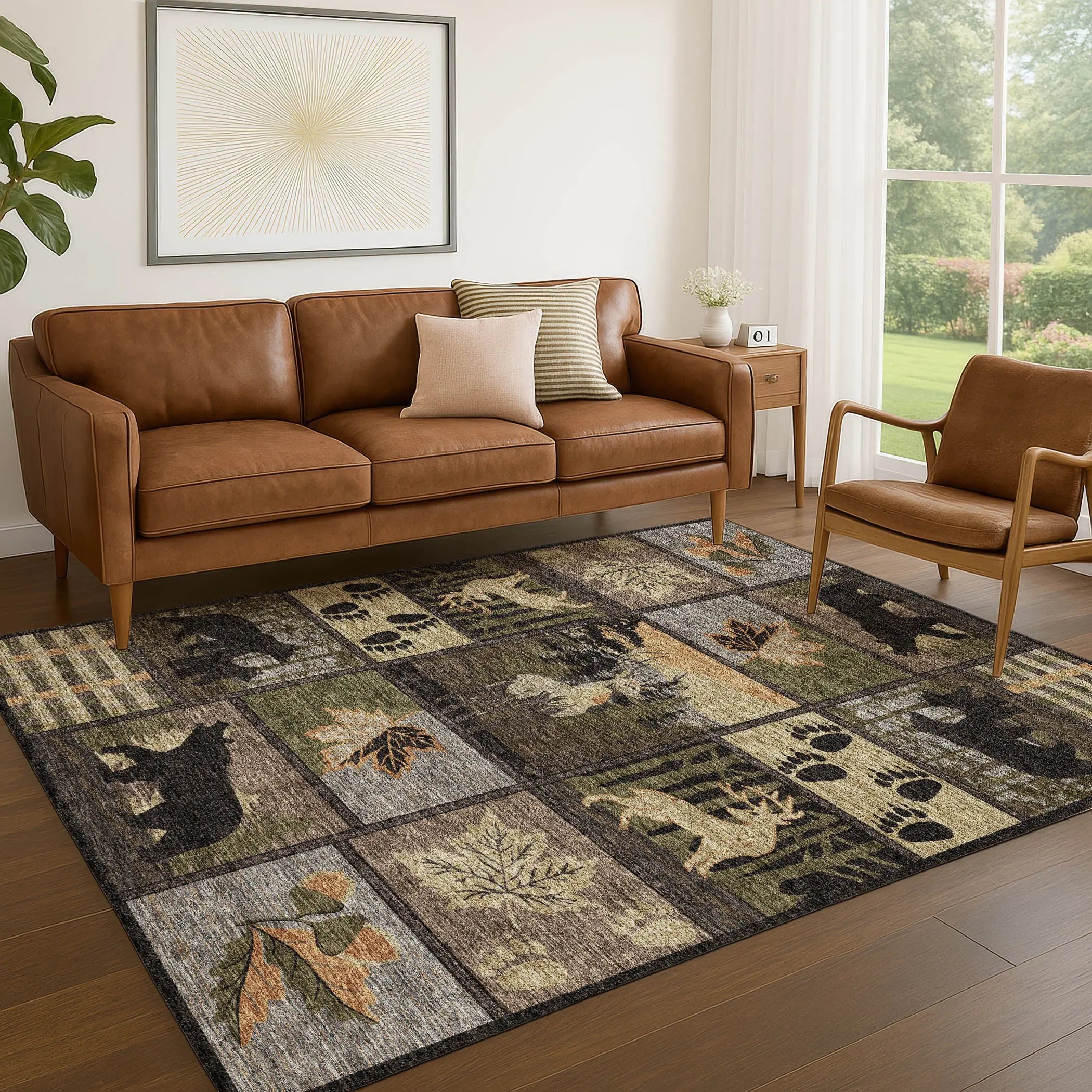 3' X 5' Black And Brown Bear Washable Indoor Outdoor Area Rug Homeroots Outdoor