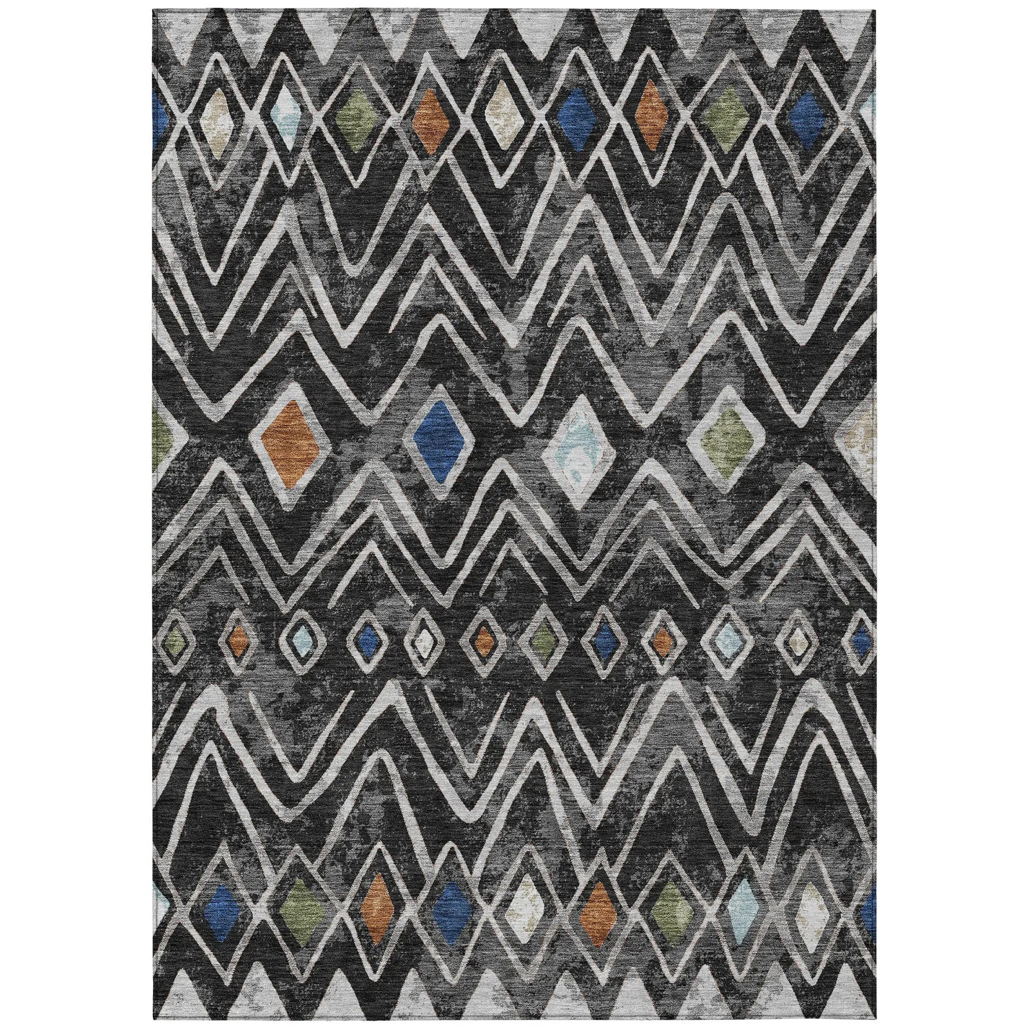 3' X 5' Black And Brown Geometric Washable Indoor Outdoor Area Rug Homeroots Outdoor