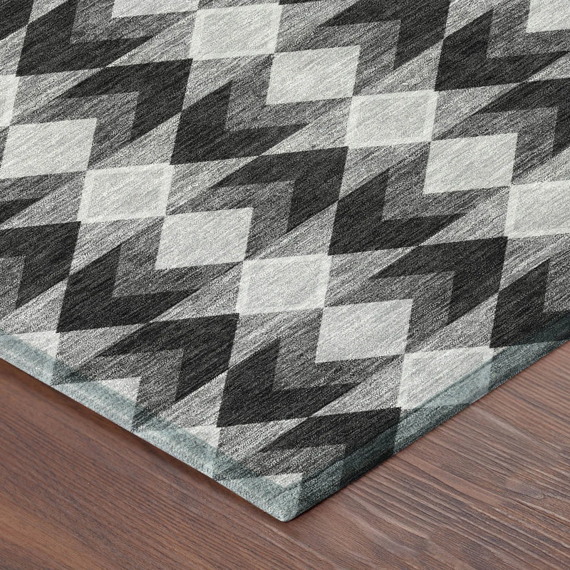 3' X 5' Black And Brown Geometric Washable Indoor Outdoor Area Rug Homeroots Outdoor