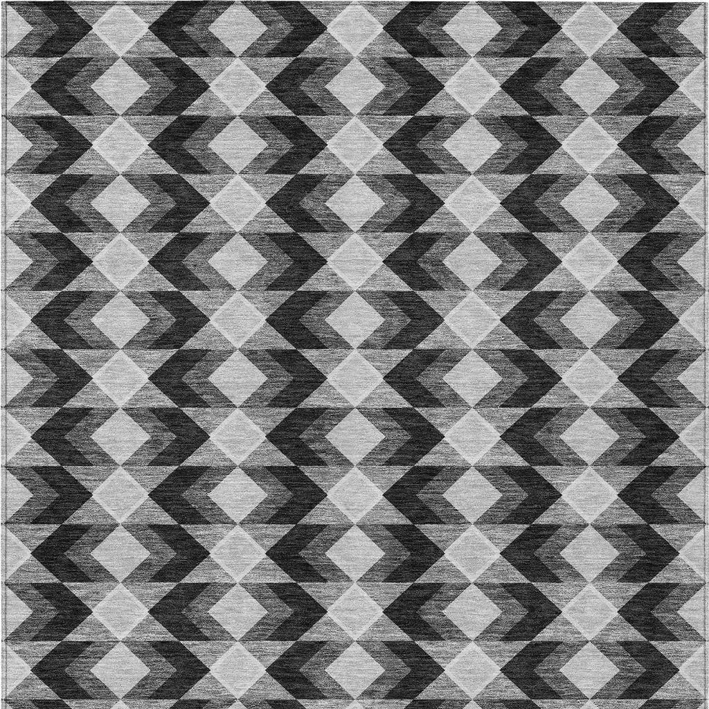 3' X 5' Black And Brown Geometric Washable Indoor Outdoor Area Rug Homeroots Outdoor