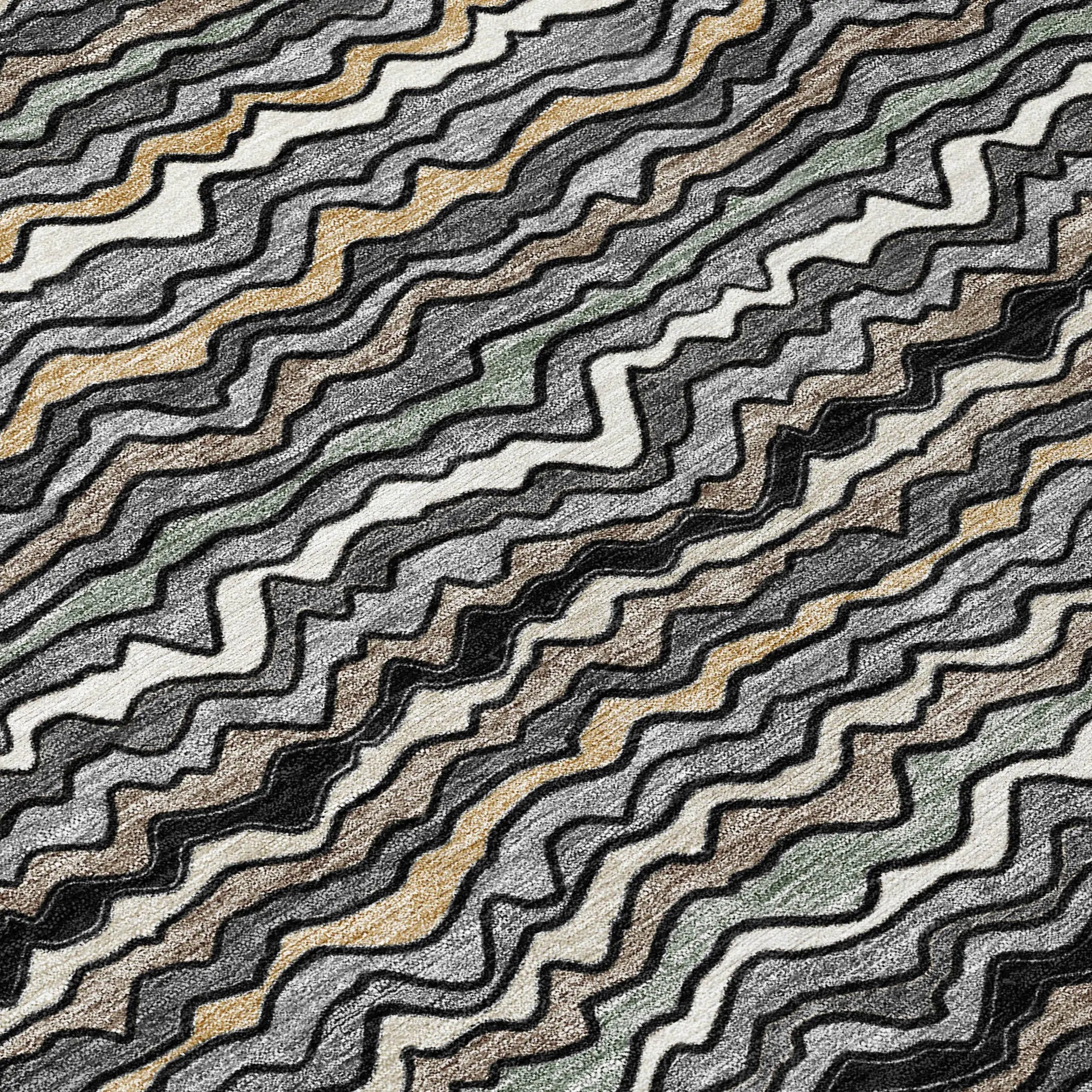 3' X 5' Black And Brown Striped Washable Indoor Outdoor Area Rug Homeroots Outdoor