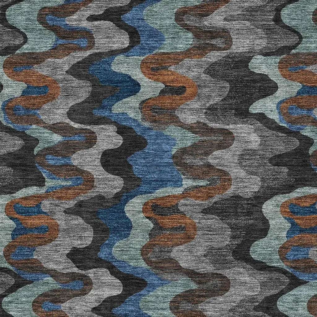 3' X 5' Black And Charcoal Abstract Washable Indoor Outdoor Area Rug Homeroots Outdoor