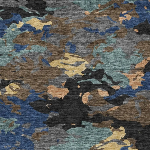 3' X 5' Black And Charcoal Abstract Washable Indoor Outdoor Area Rug Homeroots Outdoor