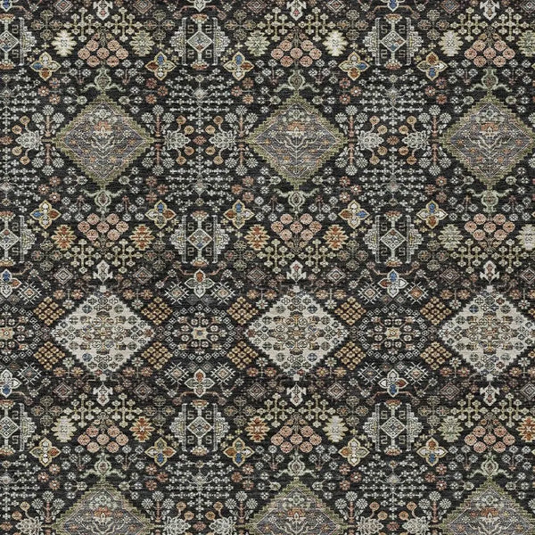 3' X 5' Black And Charcoal Geometric Washable Indoor Outdoor Area Rug Homeroots Outdoor