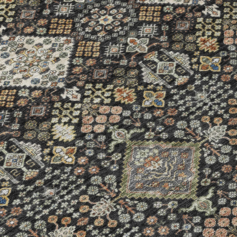 3' X 5' Black And Charcoal Geometric Washable Indoor Outdoor Area Rug Homeroots Outdoor