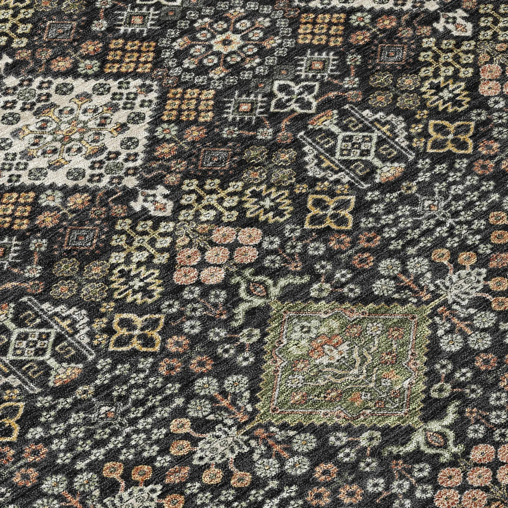 3' X 5' Black And Charcoal Geometric Washable Indoor Outdoor Area Rug Homeroots Outdoor
