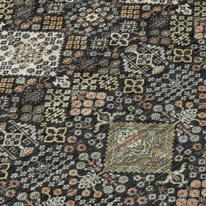 3' X 5' Black And Charcoal Geometric Washable Indoor Outdoor Area Rug Homeroots Outdoor