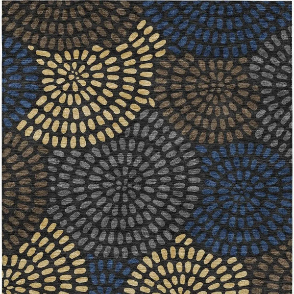 3' X 5' Black And Charcoal Geometric Washable Indoor Outdoor Area Rug Homeroots Outdoor