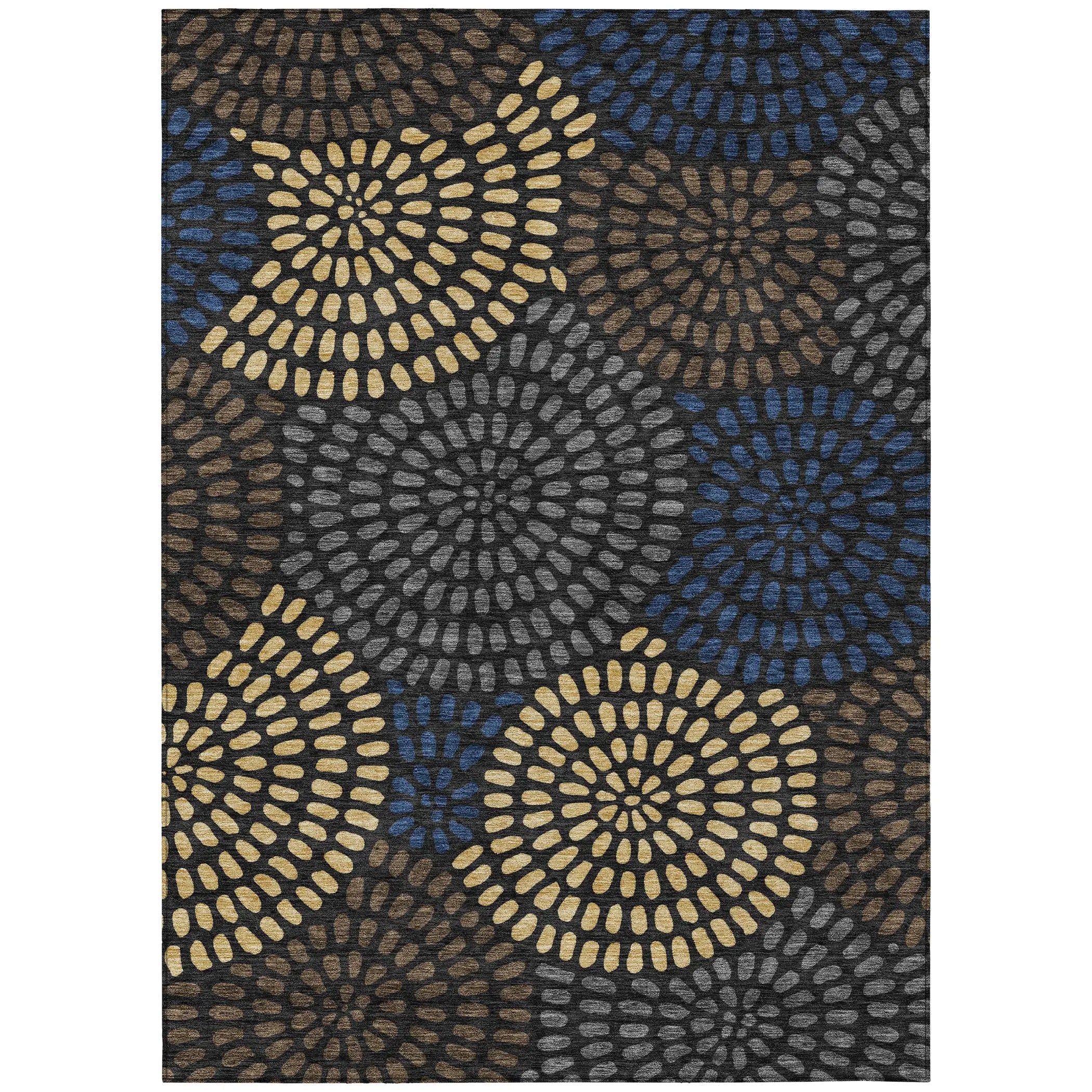 3' X 5' Black And Charcoal Geometric Washable Indoor Outdoor Area Rug Homeroots Outdoor