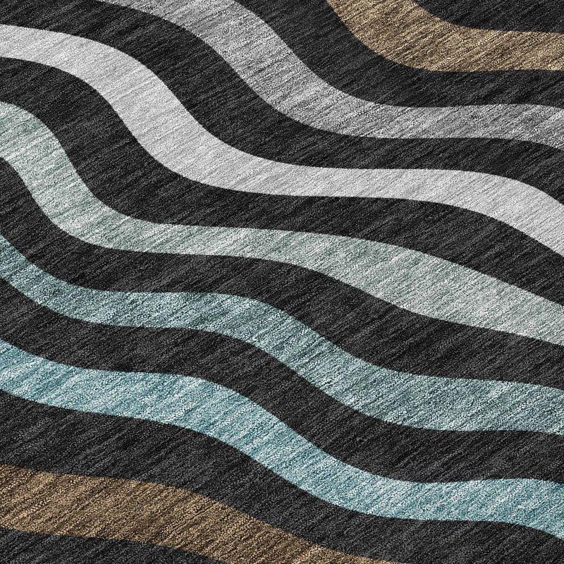 3' X 5' Black And Chocolate Abstract Washable Indoor Outdoor Area Rug Homeroots Outdoor
