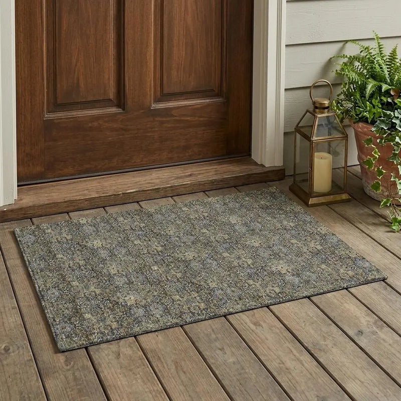 3' X 5' Black And Coffee Damask Washable Indoor Outdoor Area Rug Homeroots Outdoor