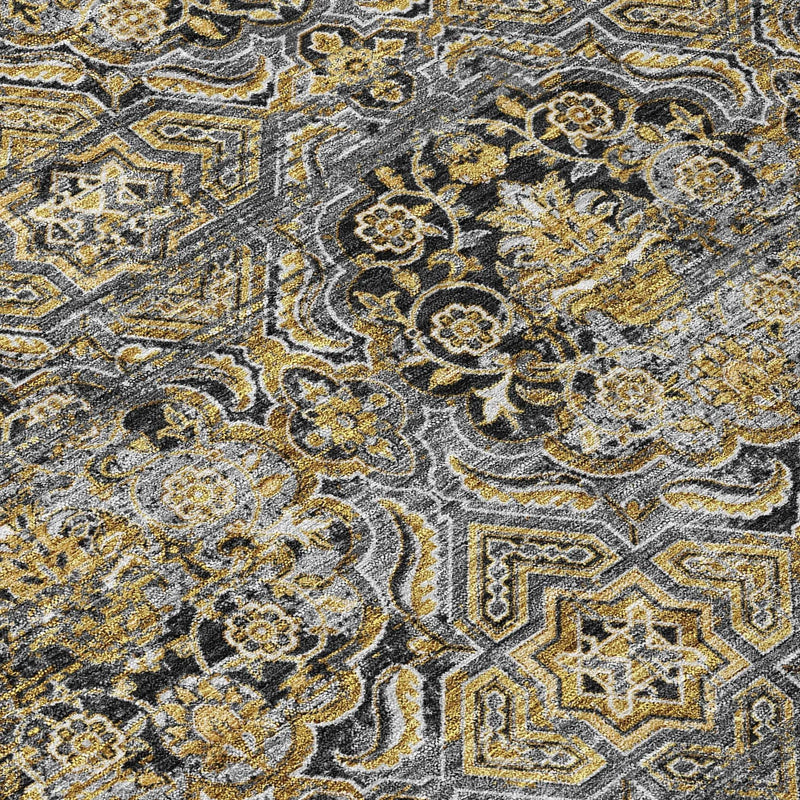 3' X 5' Black And Coffee Floral Washable Indoor Outdoor Area Rug Homeroots Outdoor
