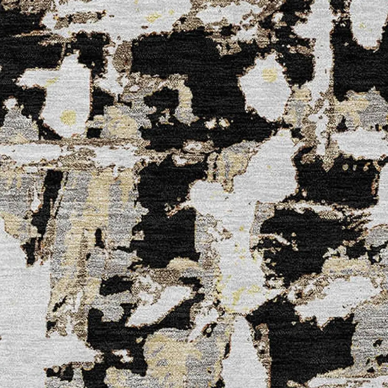 3' X 5' Black And Copper Abstract Washable Indoor Outdoor Area Rug Homeroots Outdoor