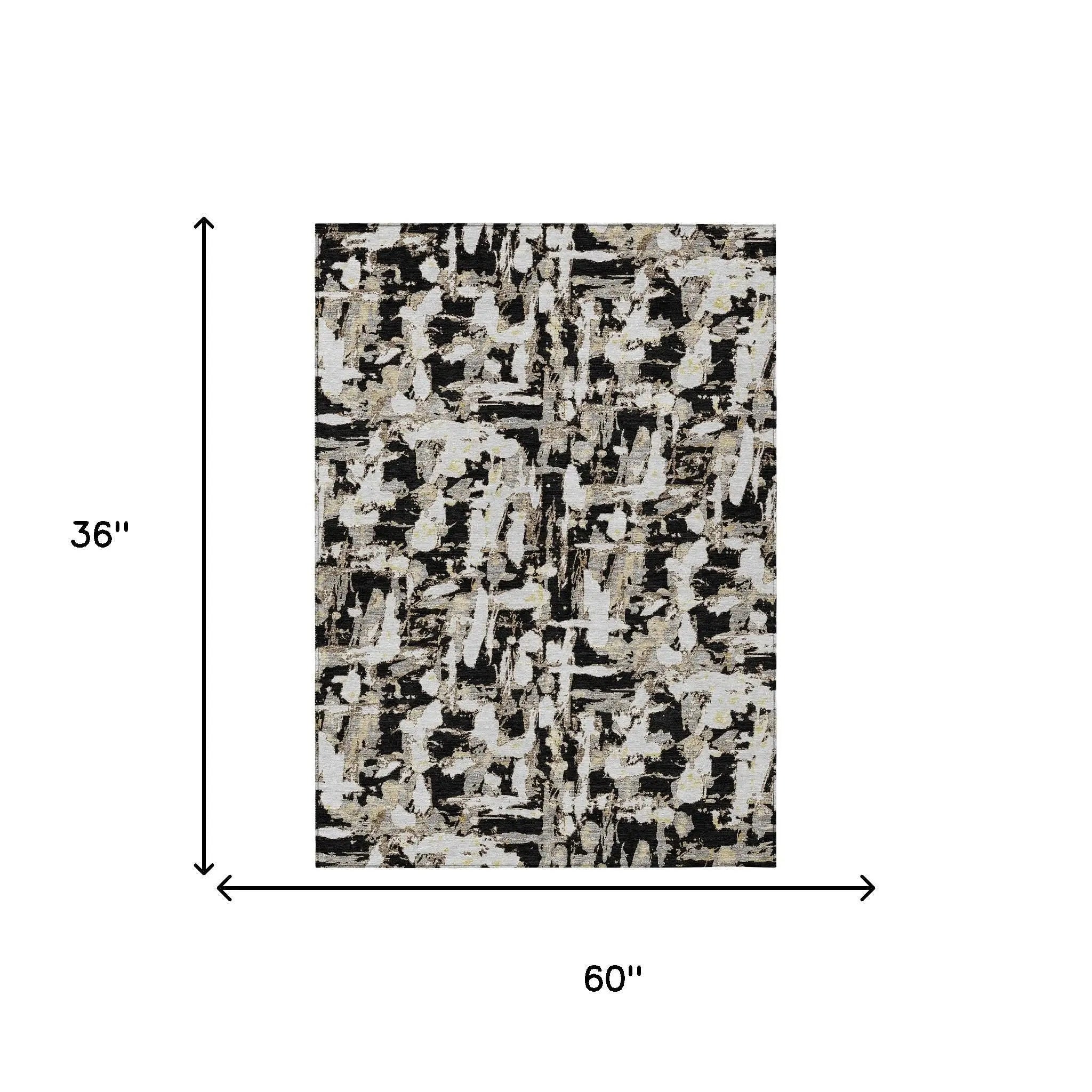 3' X 5' Black And Copper Abstract Washable Indoor Outdoor Area Rug Homeroots Outdoor
