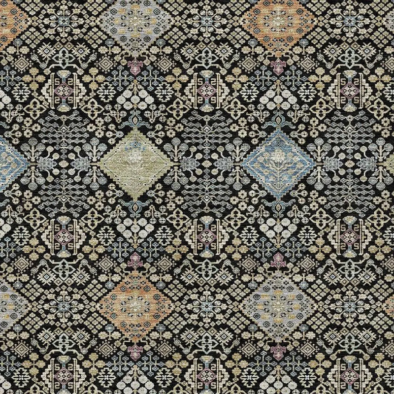 3' X 5' Black And Copper Oriental Washable Indoor Outdoor Area Rug Homeroots Outdoor