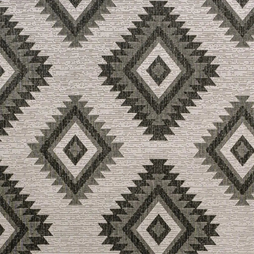 3' X 5' Black And Cream Moroccan Indoor Outdoor Area Rug - GreatEagleInc