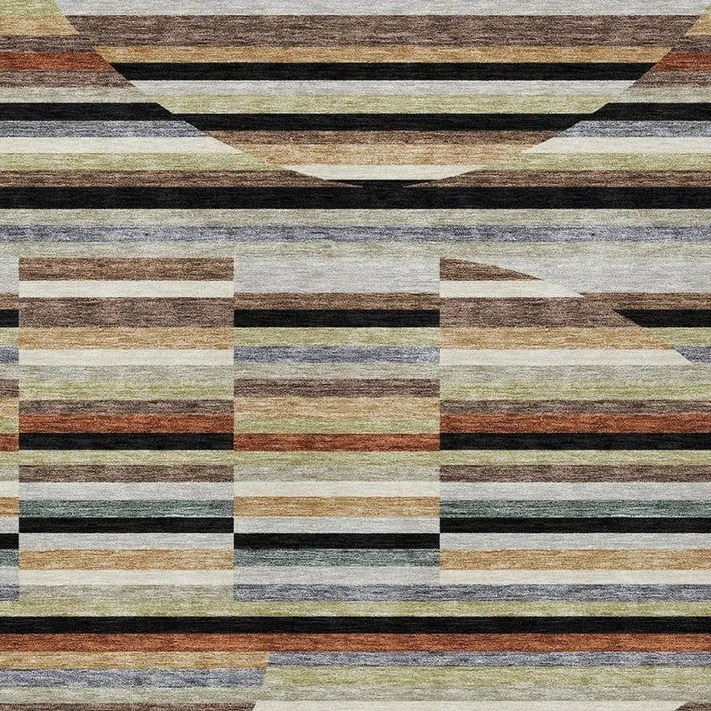 3' X 5' Black And Gold Striped Washable Indoor Outdoor Area Rug Homeroots Outdoor