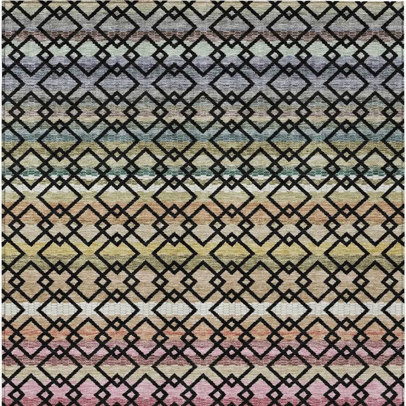3' X 5' Black And Gold Striped Washable Indoor Outdoor Area Rug Homeroots Outdoor