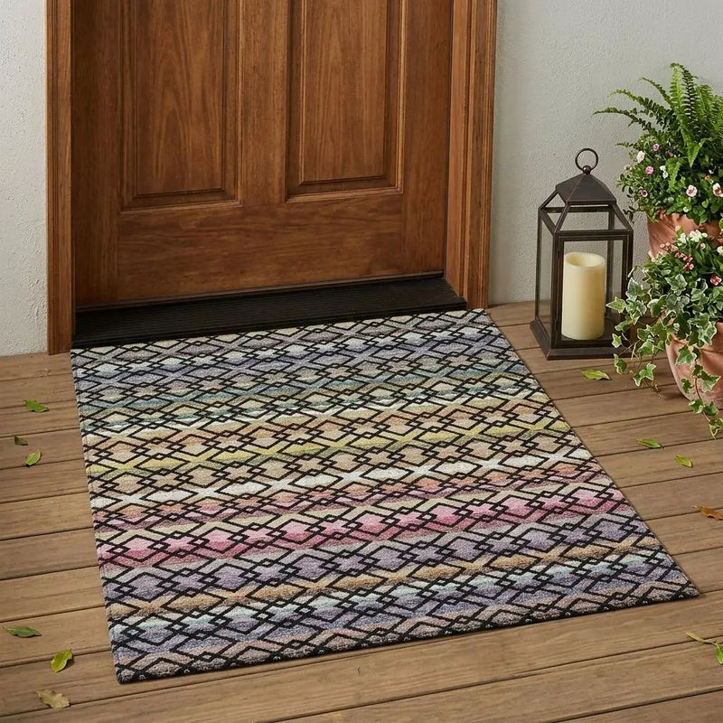 3' X 5' Black And Gold Striped Washable Indoor Outdoor Area Rug Homeroots Outdoor